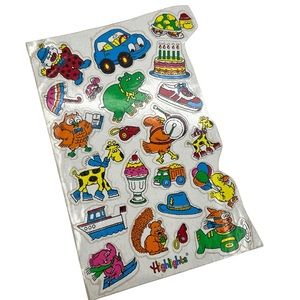 Vintage 1980s Neon Cartoons Highlights Magazine Partial Sticker Sheet